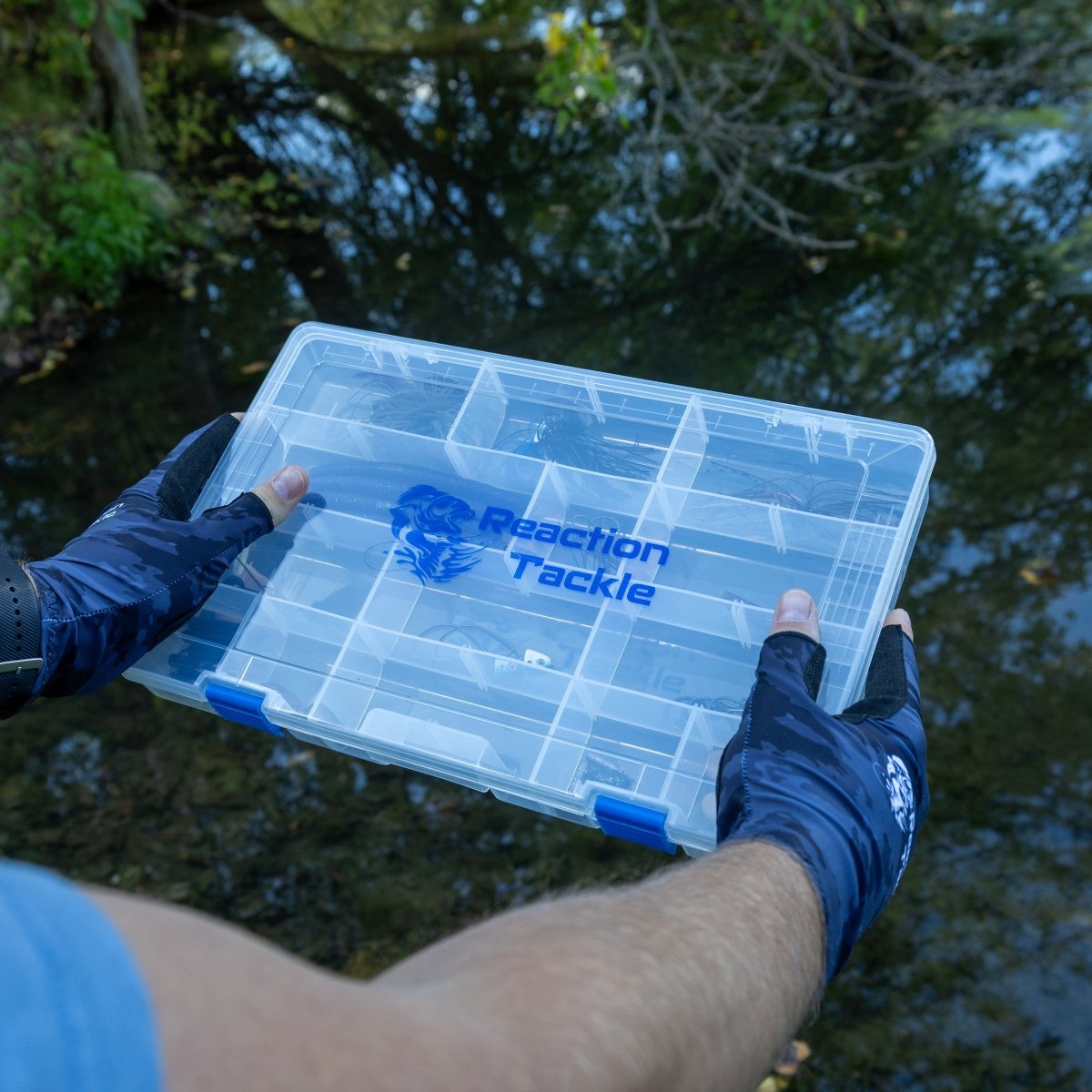 Reaction Tackle Basic Tackle Tray - Affordable, Lightweight Design with 2 Secure Clips - The Snag Bin