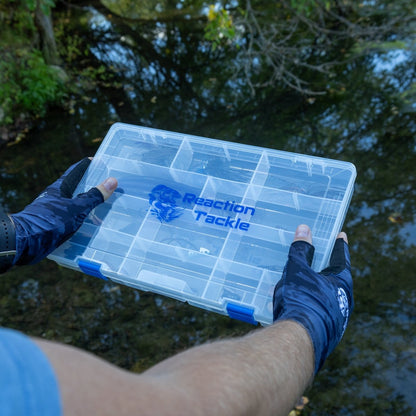 Reaction Tackle Basic Tackle Tray - Affordable, Lightweight Design with 2 Secure Clips - The Snag Bin