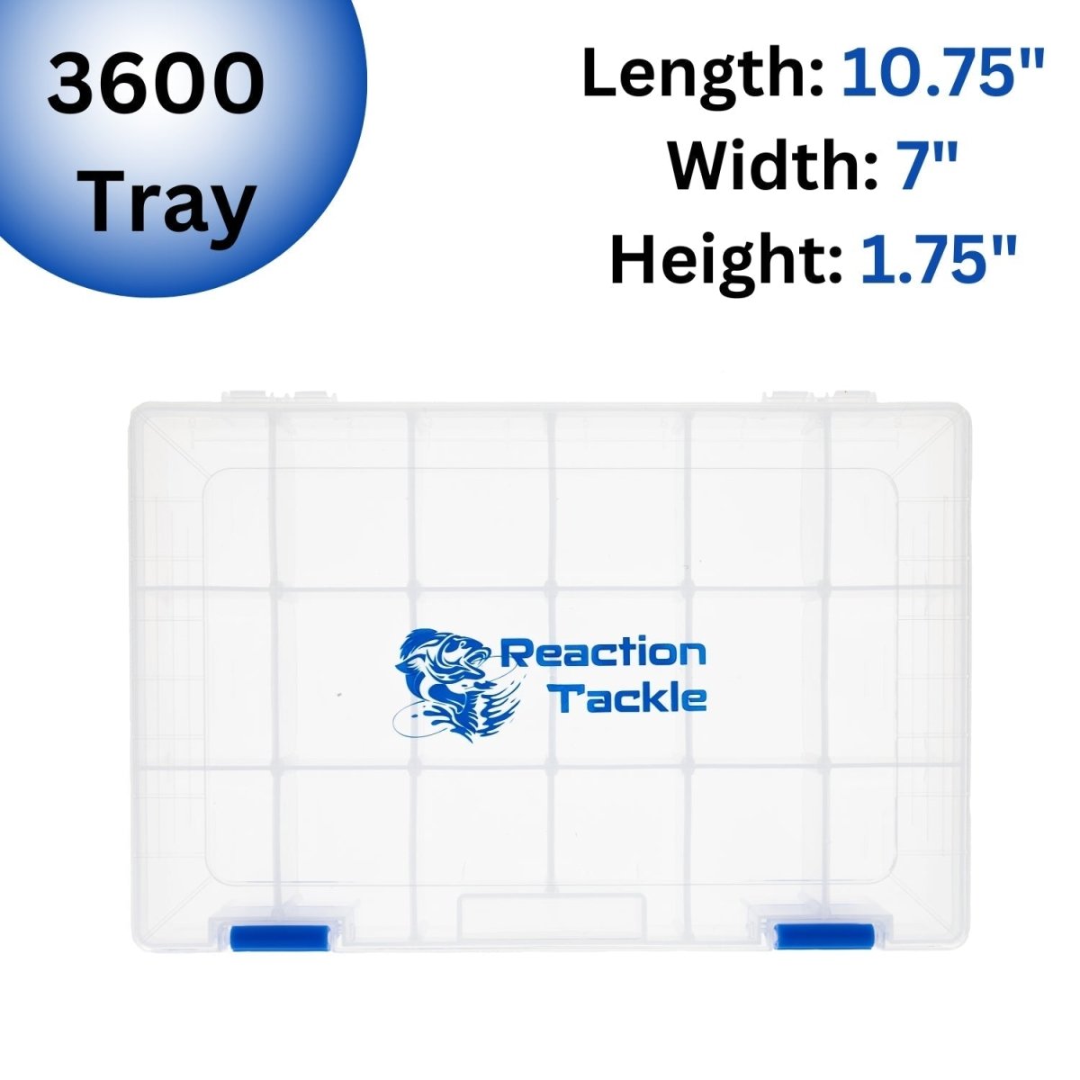 Reaction Tackle Basic Tackle Tray - Affordable, Lightweight Design with 2 Secure Clips - The Snag Bin