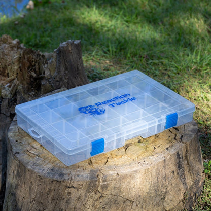 Reaction Tackle Basic Tackle Tray - Affordable, Lightweight Design with 2 Secure Clips - The Snag Bin