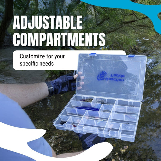 Reaction Tackle Basic Tackle Tray - Affordable, Lightweight Design with 2 Secure Clips - The Snag Bin