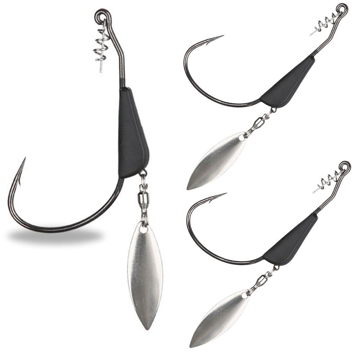 Reaction Tackle Bladed/Tungsten Weighted Swimbait Hooks - 3 - Pack - The Snag Bin