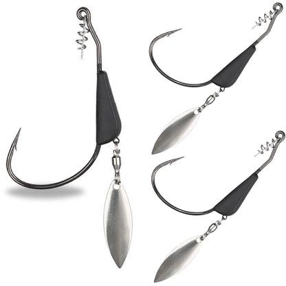 Reaction Tackle Bladed/Tungsten Weighted Swimbait Hooks - 3 - Pack - The Snag Bin