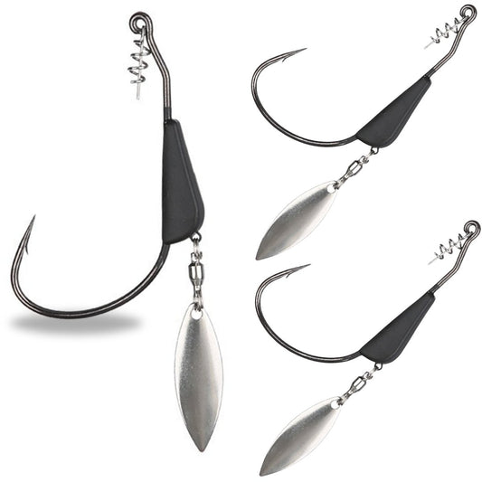Reaction Tackle Bladed/Tungsten Weighted Swimbait Hooks - 3 - Pack - The Snag Bin