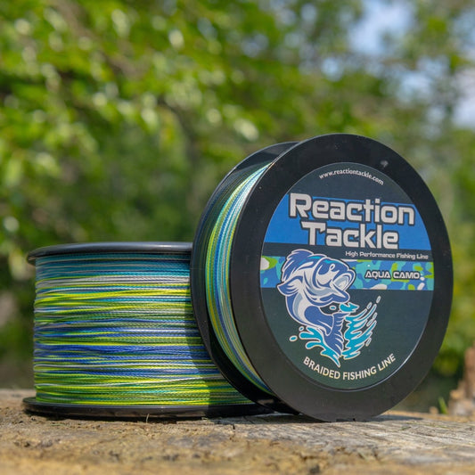Reaction Tackle Braided Fishing Line - Aqua Camo - The Snag Bin