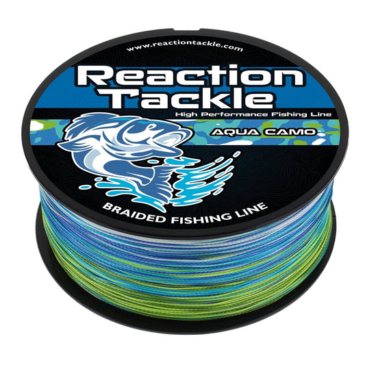 Reaction Tackle Braided Fishing Line - Aqua Camo - The Snag Bin