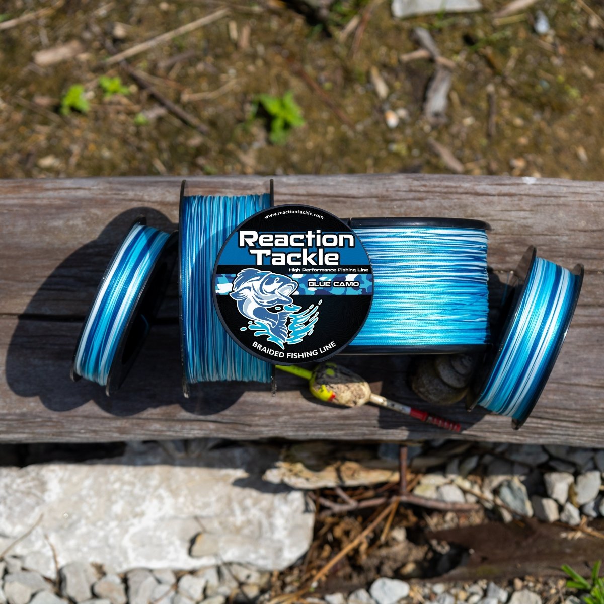 Reaction Tackle Braided Fishing Line - Blue Camo - The Snag Bin