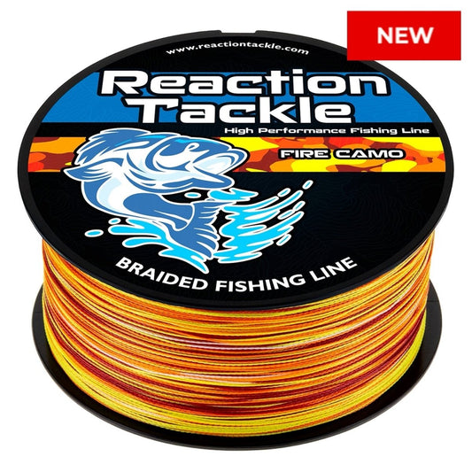 Reaction Tackle Braided Fishing Line - Fire Camo - NEW - The Snag Bin