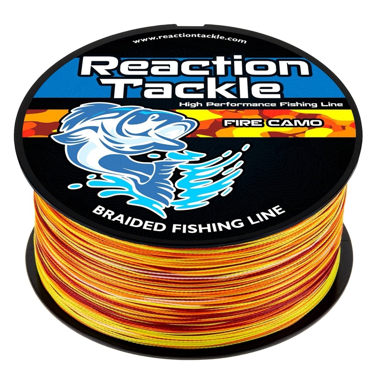 Reaction Tackle Braided Fishing Line - Fire Camo - NEW - The Snag Bin
