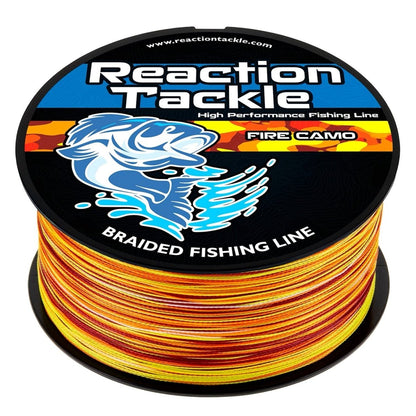 Reaction Tackle Braided Fishing Line - Fire Camo - NEW - The Snag Bin