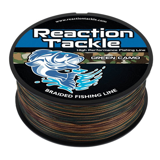 Reaction Tackle Braided Fishing Line - Green Camo - The Snag Bin