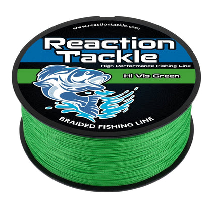 Reaction Tackle Braided Fishing Line - Hi - Vis Green - The Snag Bin