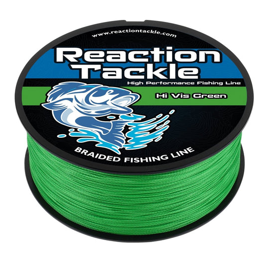 Reaction Tackle Braided Fishing Line - Hi - Vis Green - The Snag Bin