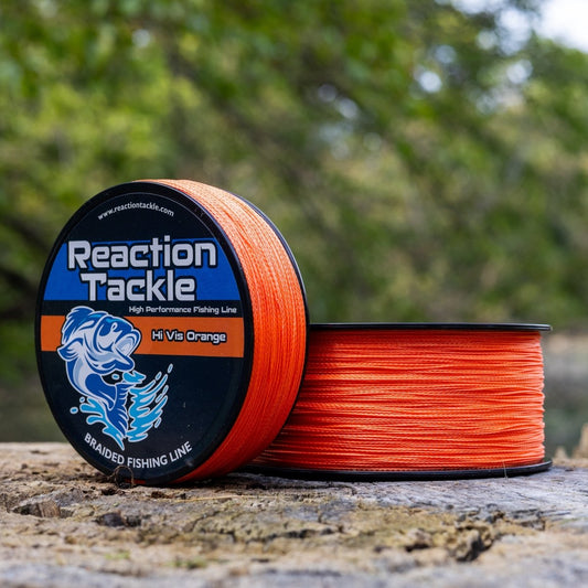 Reaction Tackle Braided Fishing Line - Hi - Vis Orange - The Snag Bin