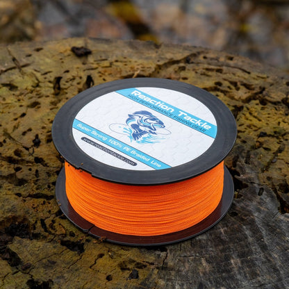Reaction Tackle Braided Fishing Line - Hi - Vis Orange - The Snag Bin