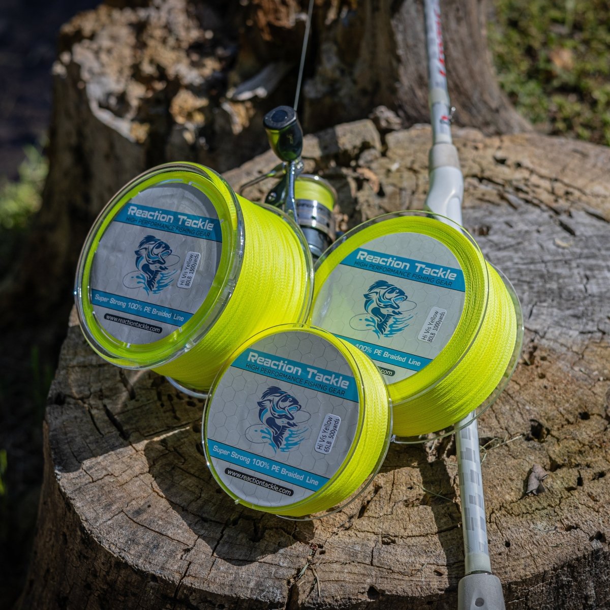 Reaction Tackle Braided Fishing Line - Hi - Vis Yellow - The Snag Bin