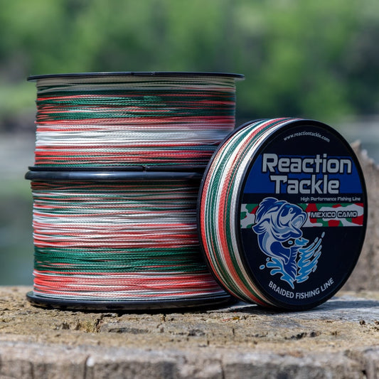 Reaction Tackle Braided Fishing Line - Mexico Camo - NEW - The Snag Bin