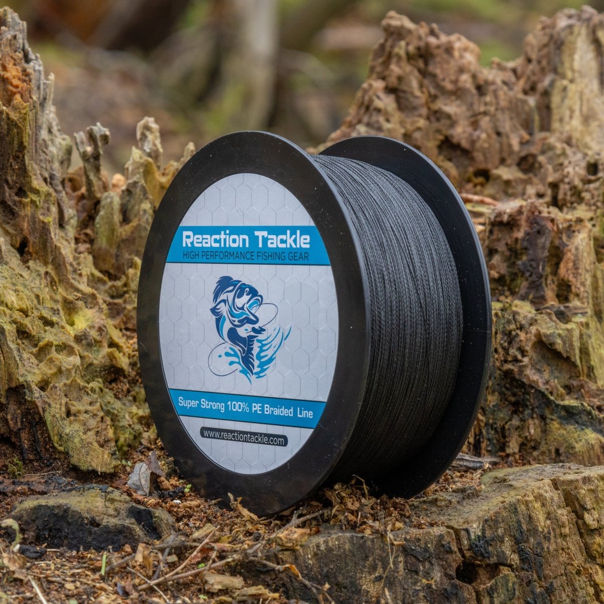 Reaction Tackle Braided Fishing Line - NO FADE Black - The Snag Bin