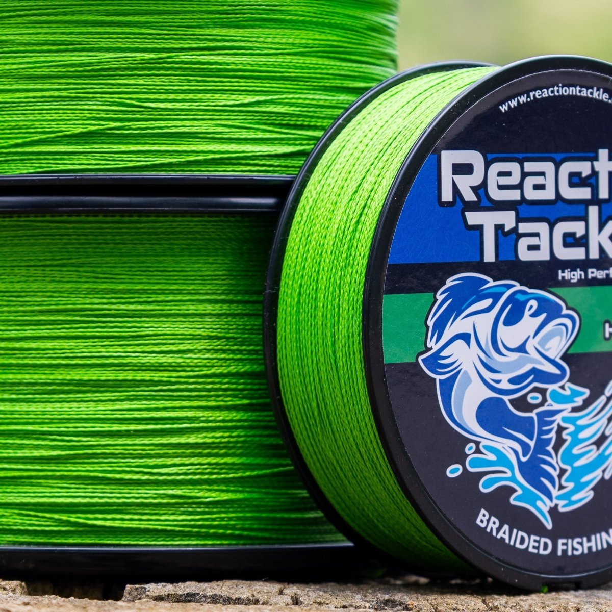 Reaction Tackle Braided Fishing Line - NO FADE Hi Vis Green - NEW - The Snag Bin