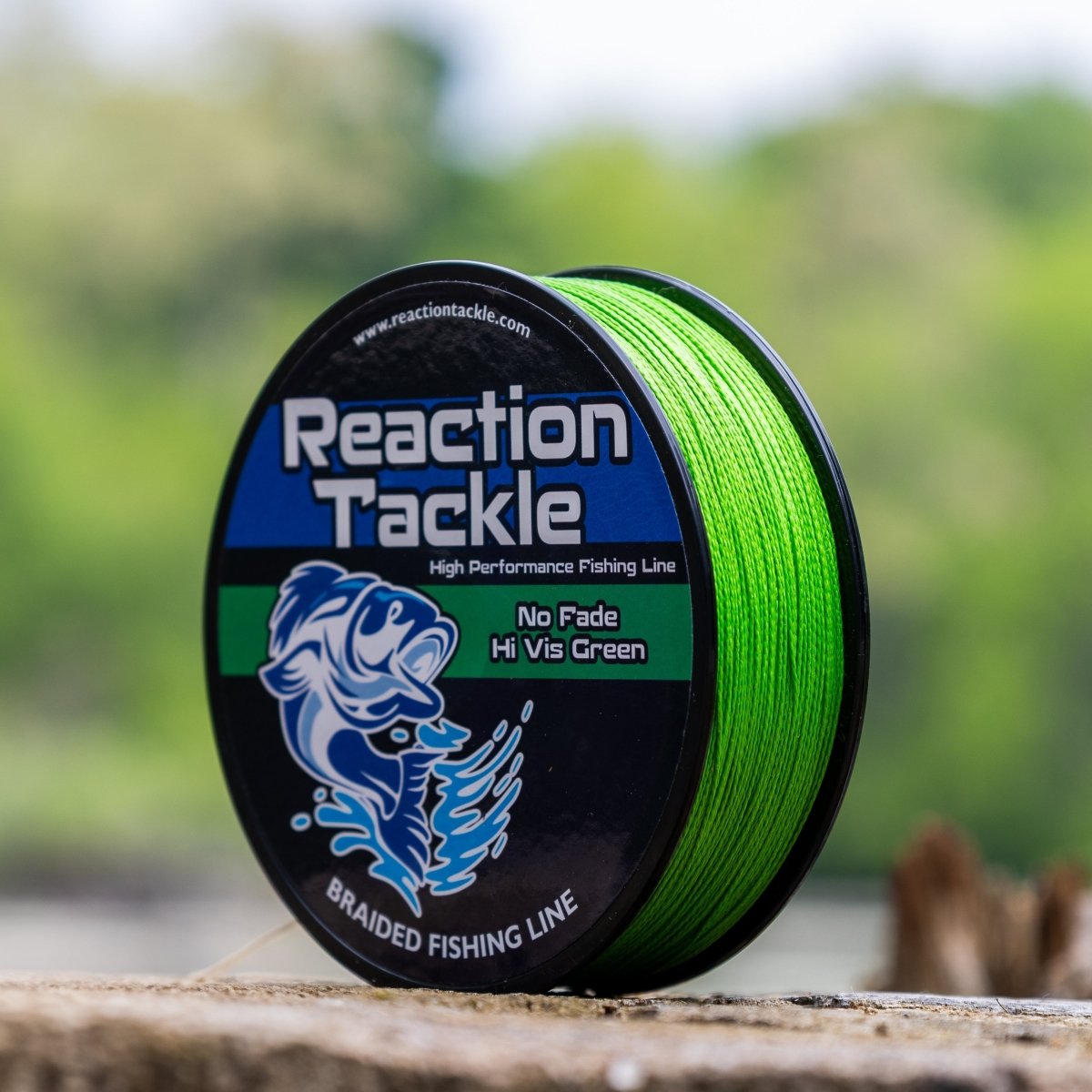 Reaction Tackle Braided Fishing Line - NO FADE Hi Vis Green - NEW - The Snag Bin