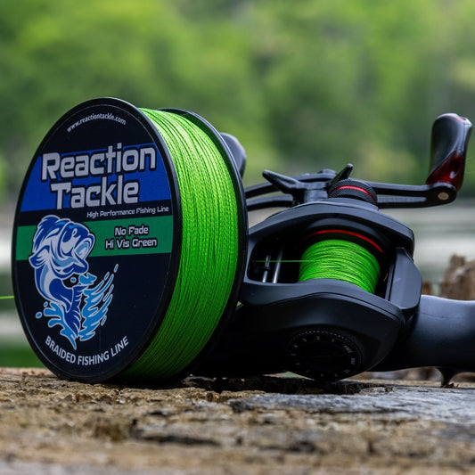 Reaction Tackle Braided Fishing Line - NO FADE Hi Vis Green - NEW - The Snag Bin