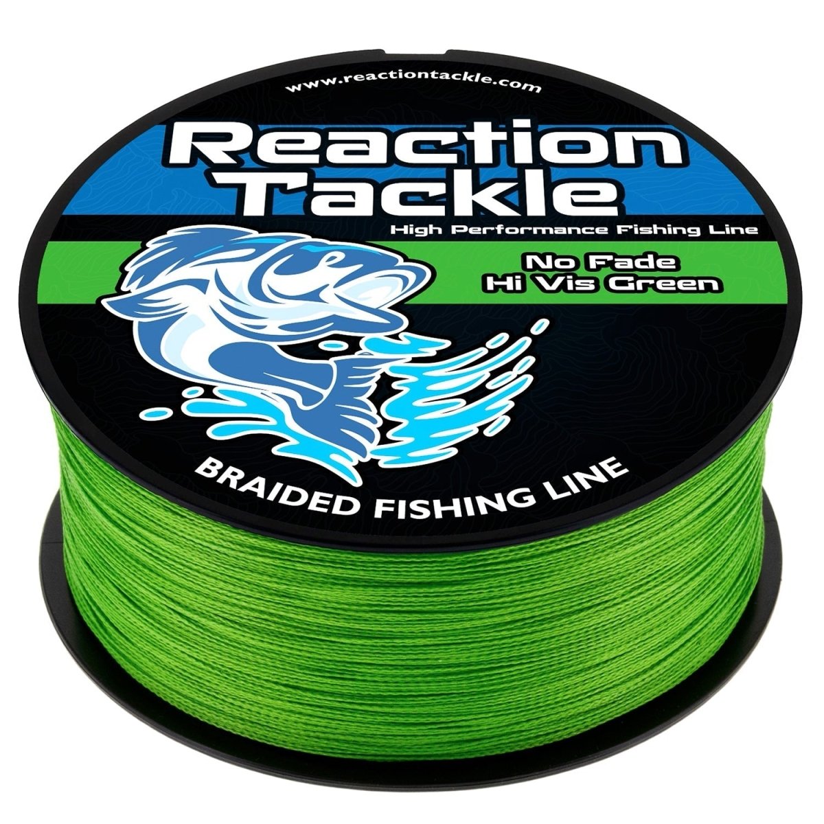 Reaction Tackle Braided Fishing Line - NO FADE Hi Vis Green - NEW - The Snag Bin