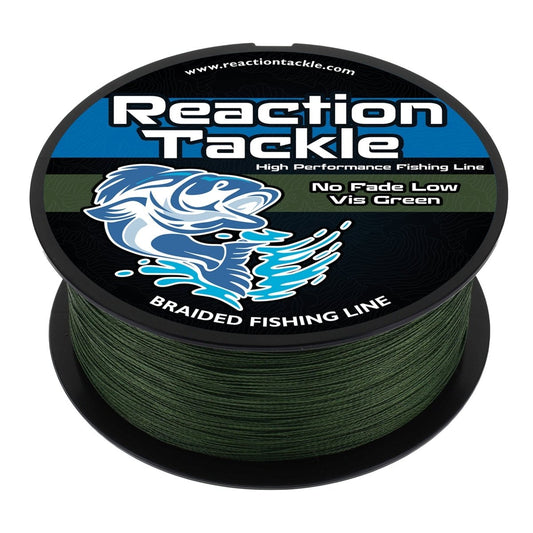 Reaction Tackle Braided Fishing Line - NO FADE Low - Vis Green - The Snag Bin