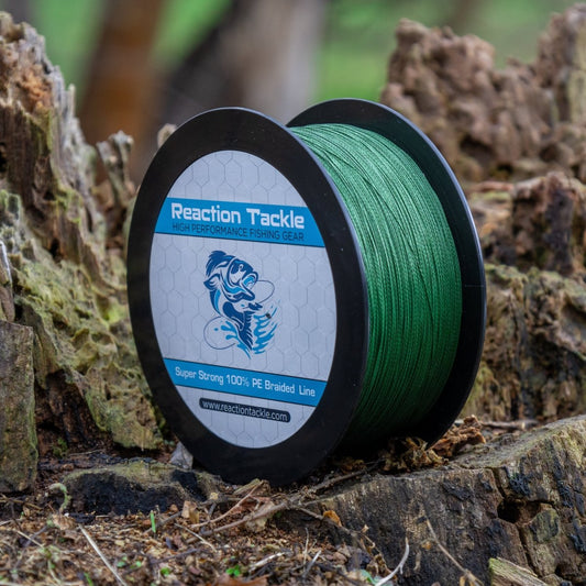Reaction Tackle Braided Fishing Line - NO FADE Low - Vis Green - The Snag Bin