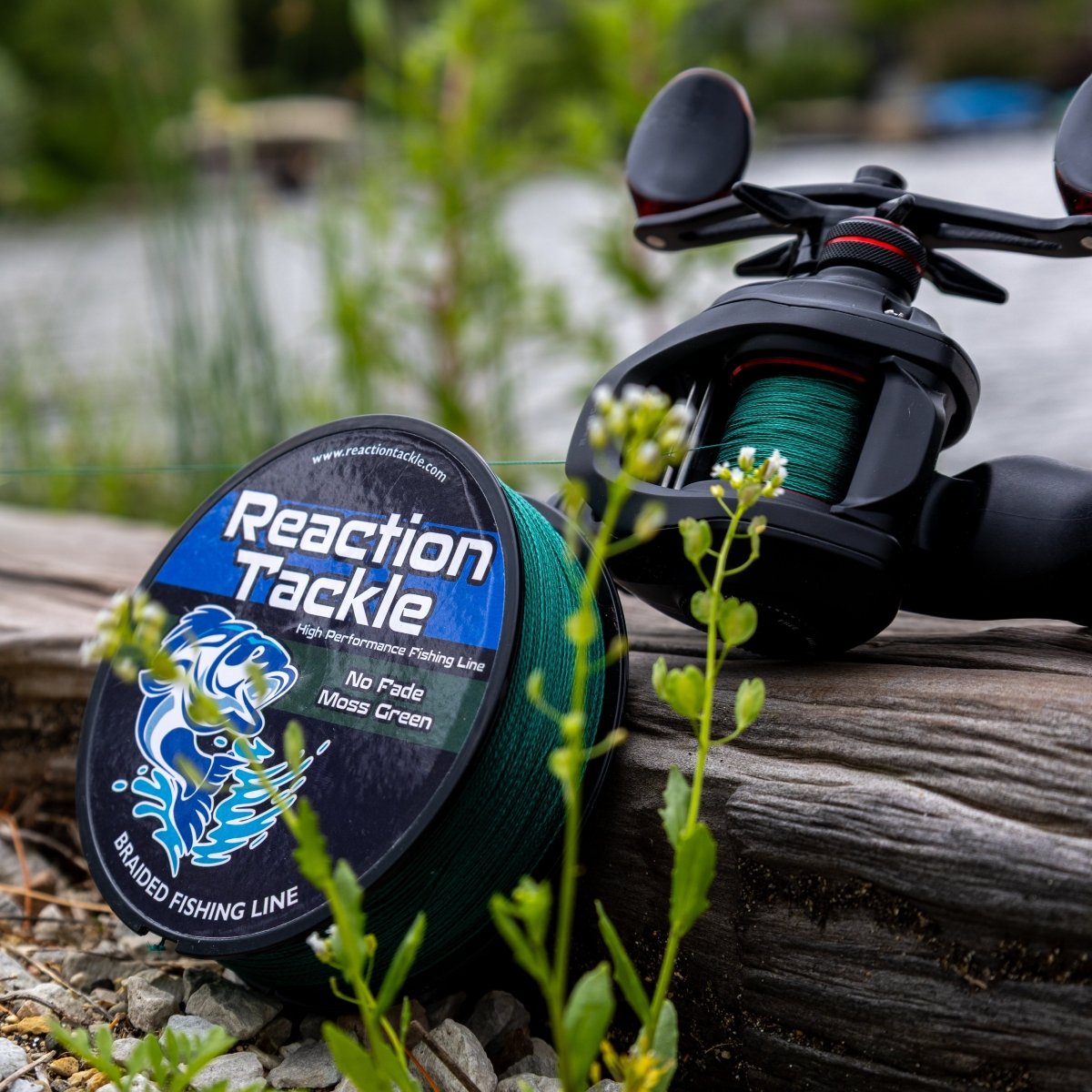 Reaction Tackle Braided Fishing Line - NO FADE Moss Green - NEW - The Snag Bin