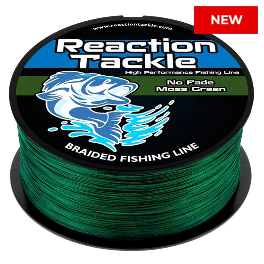 Reaction Tackle Braided Fishing Line - NO FADE Moss Green - NEW - The Snag Bin