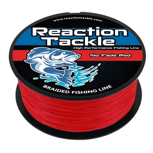 Reaction Tackle Braided Fishing Line - NO FADE Red - The Snag Bin