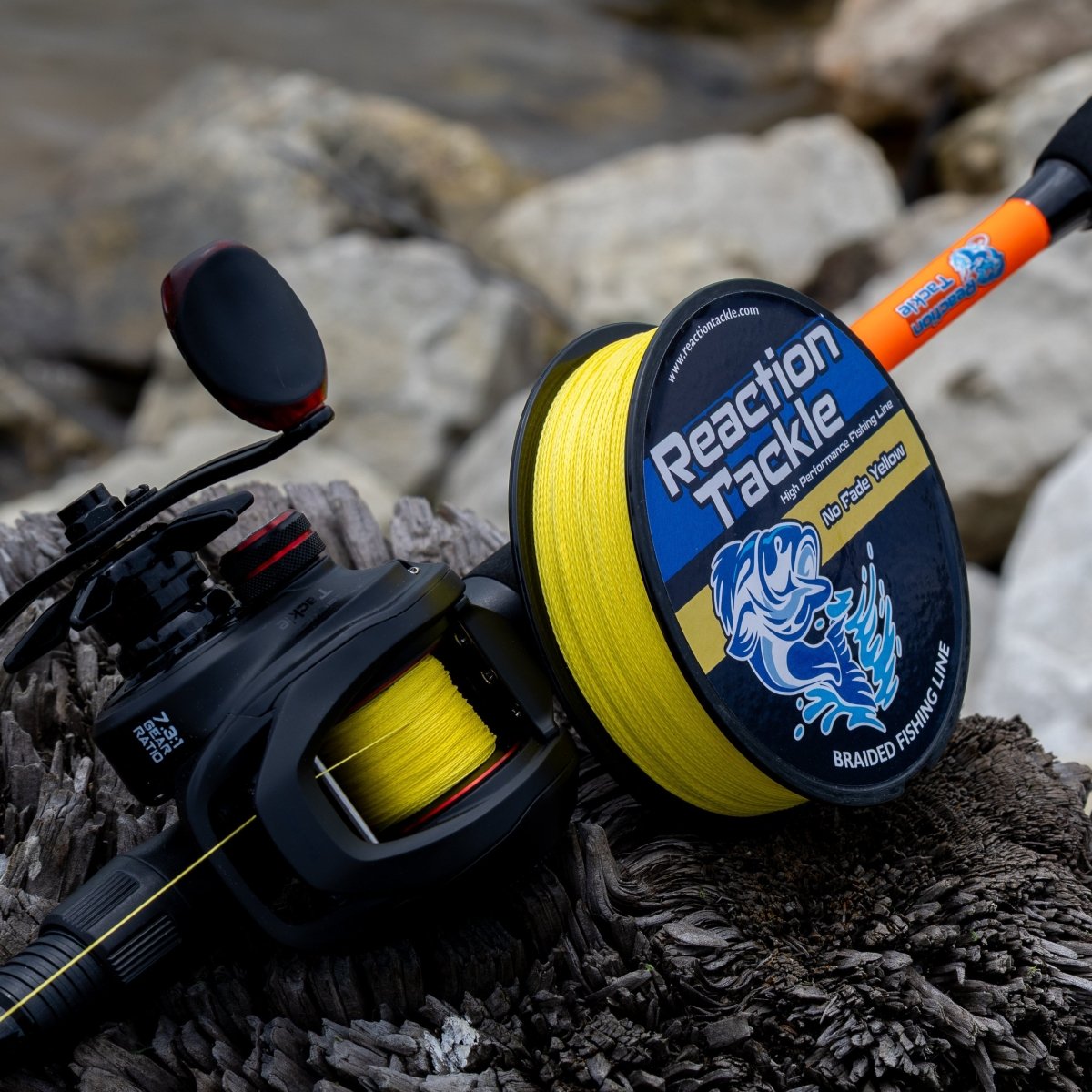 Reaction Tackle Braided Fishing Line - NO FADE Yellow - NEW - The Snag Bin