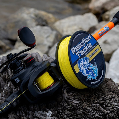 Reaction Tackle Braided Fishing Line - NO FADE Yellow - NEW - The Snag Bin