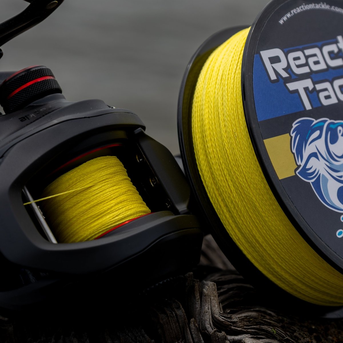 Reaction Tackle Braided Fishing Line - NO FADE Yellow - NEW - The Snag Bin
