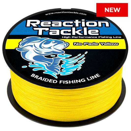 Reaction Tackle Braided Fishing Line - NO FADE Yellow - NEW - The Snag Bin