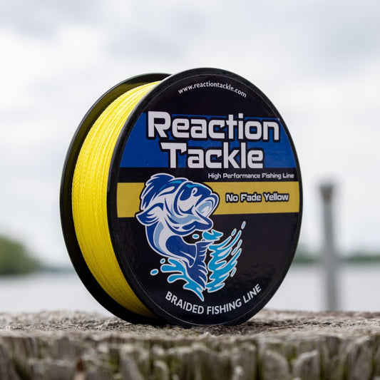 Reaction Tackle Braided Fishing Line - NO FADE Yellow - NEW - The Snag Bin