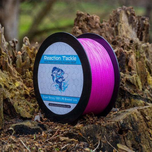 Reaction Tackle Braided Fishing Line - Pink - The Snag Bin