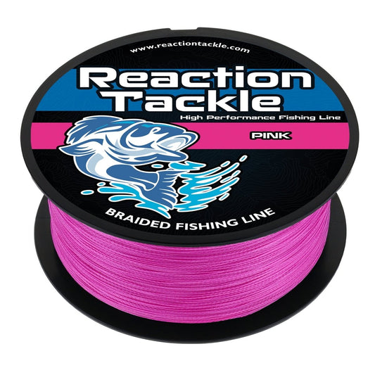Reaction Tackle Braided Fishing Line - Pink - The Snag Bin