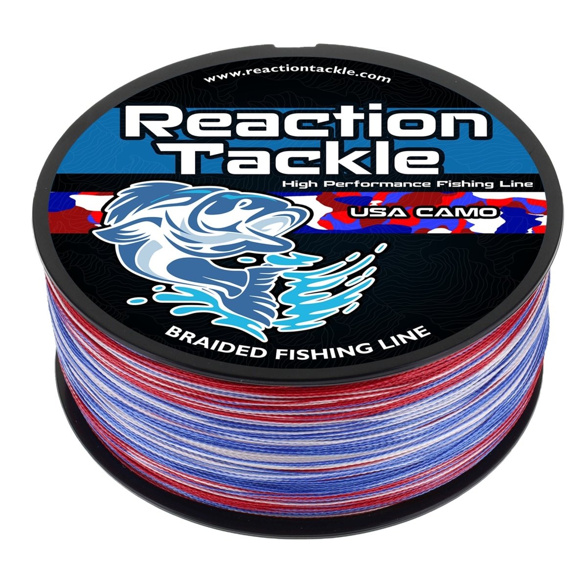 Reaction Tackle Braided Fishing Line - USA Camo - The Snag Bin