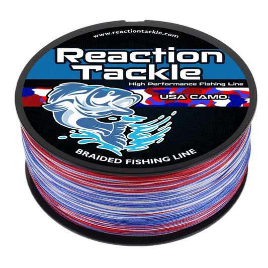 Reaction Tackle Braided Fishing Line - USA Camo - The Snag Bin