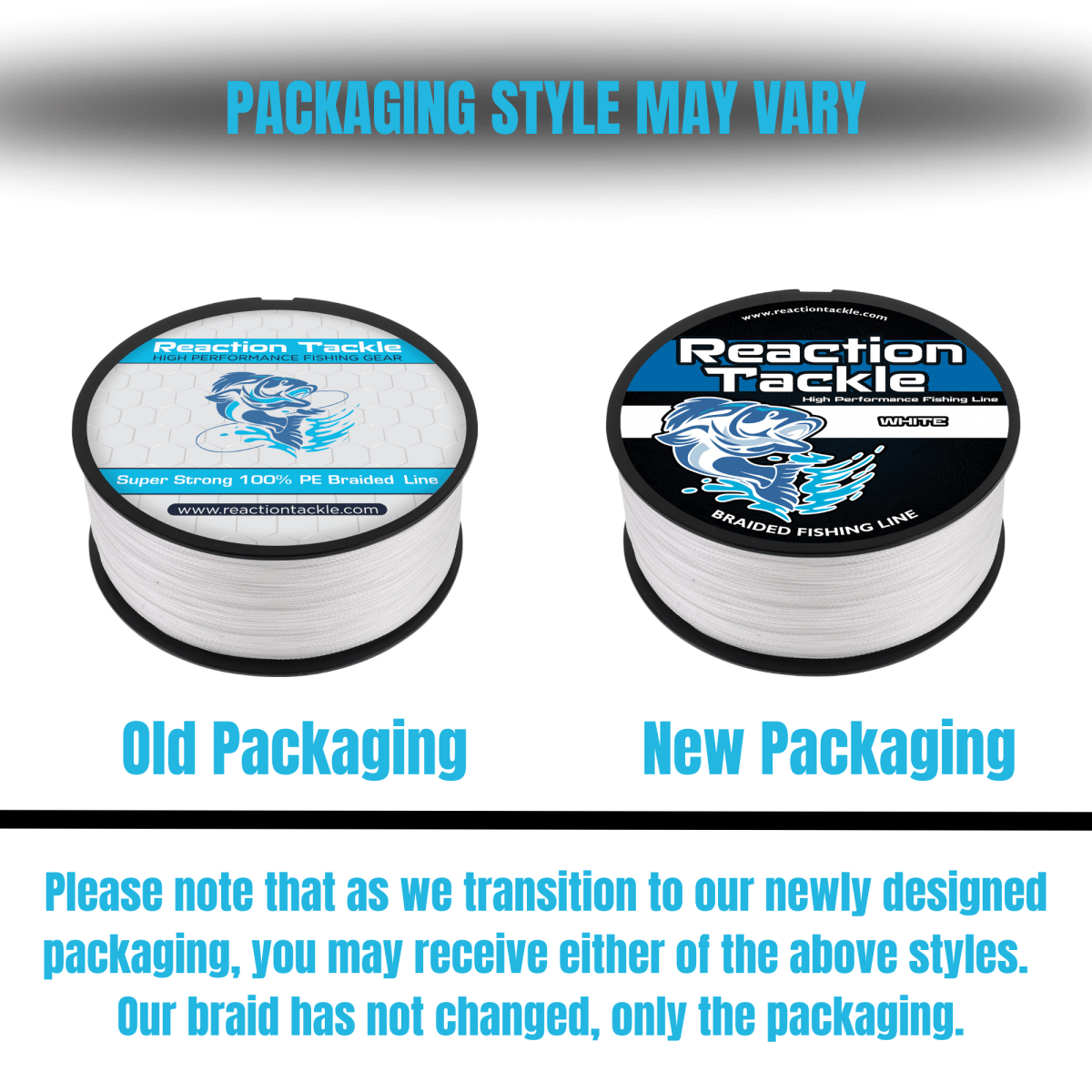 Reaction Tackle Braided Fishing Line - White - The Snag Bin