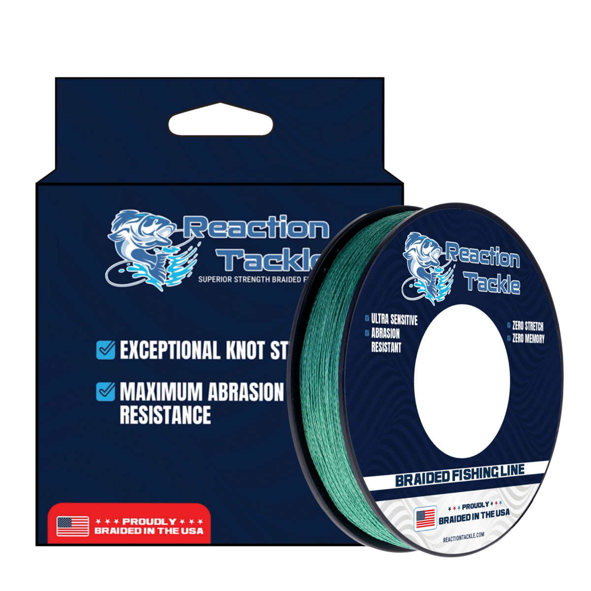 Reaction Tackle BRAIDED IN THE USA Fishing Line - 4X - NEW - The Snag Bin