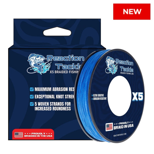Reaction Tackle BRAIDED IN THE USA Fishing Line - 5X - NEW - The Snag Bin