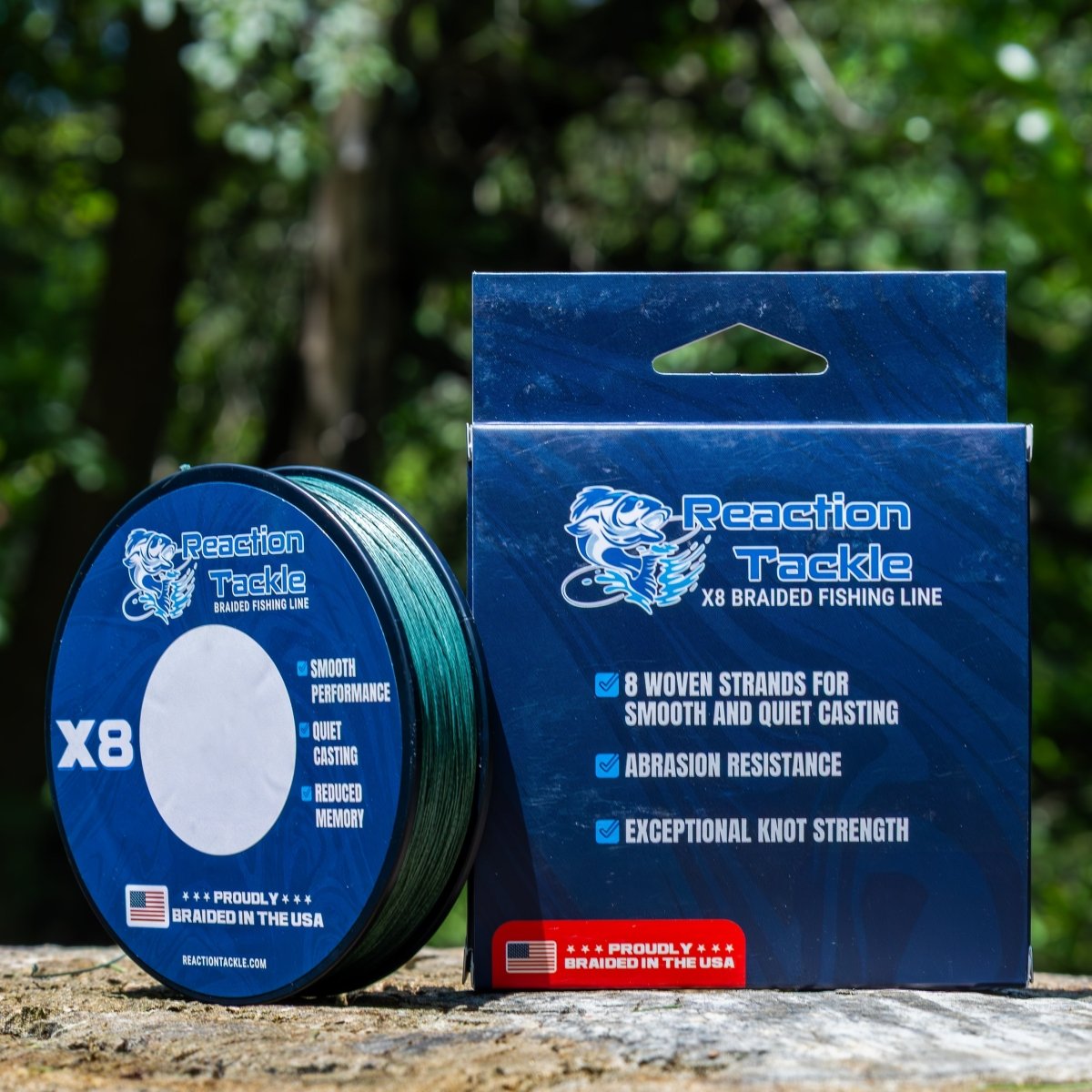 Reaction Tackle BRAIDED IN THE USA Fishing Line - 8X - NEW - The Snag Bin