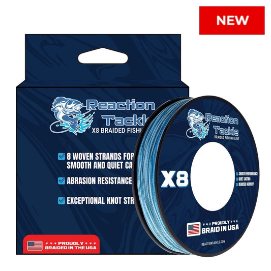 Reaction Tackle BRAIDED IN THE USA Fishing Line - 8X - NEW - The Snag Bin