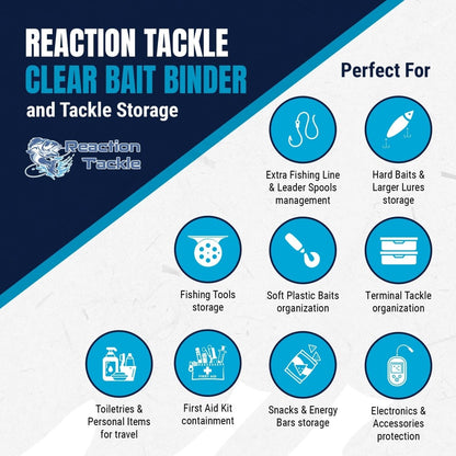 Reaction Tackle Clear Bait Binder and Tackle Storage - New - The Snag Bin