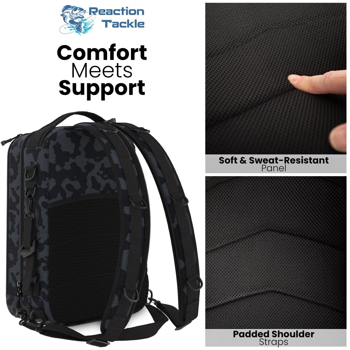 Reaction Tackle Fishing Tackle 2 - in - 1 Sling Bag/Backpack - 3 Sizes - The Snag Bin