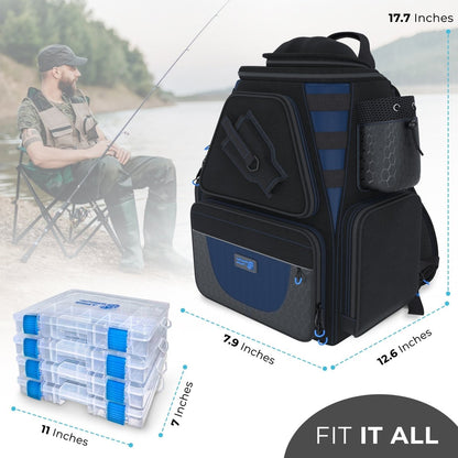 Reaction Tackle Fishing Tackle Backpack - Trays included - The Snag Bin