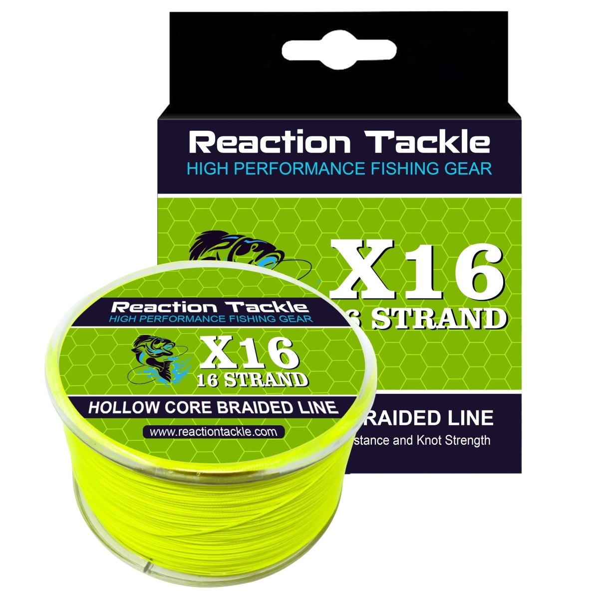 Reaction Tackle Hollow Core - 16 Strand Braided Fishing Line - The Snag Bin