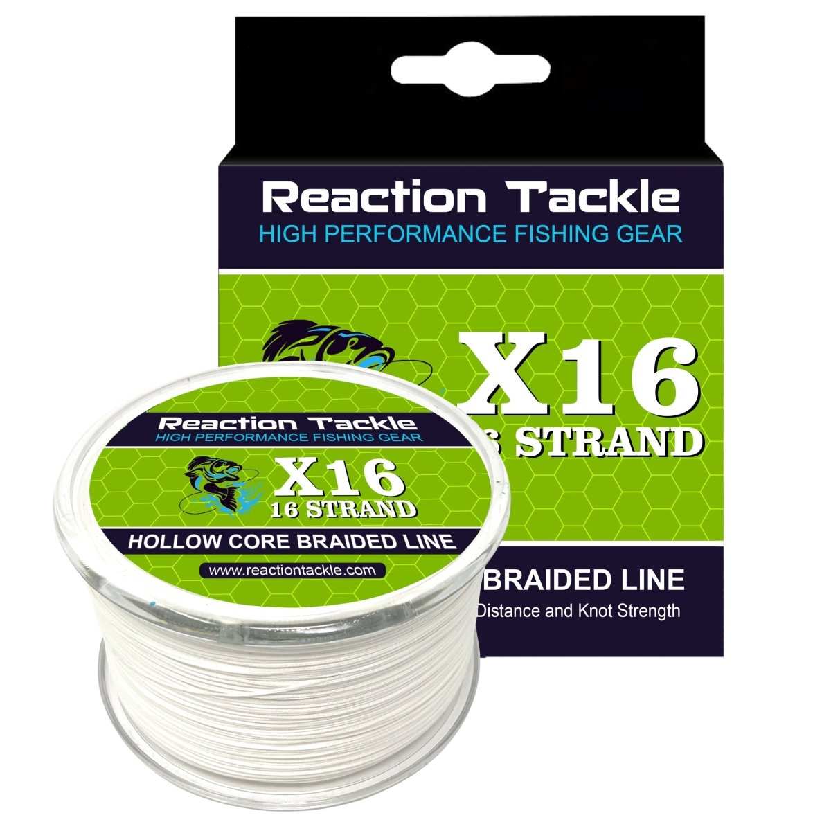 Reaction Tackle Hollow Core - 16 Strand Braided Fishing Line - The Snag Bin